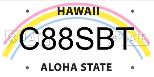 C88SBT Hawaii License Plate
