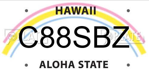 C88SBZ Hawaii License Plate
