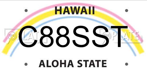 C88SST Hawaii License Plate
