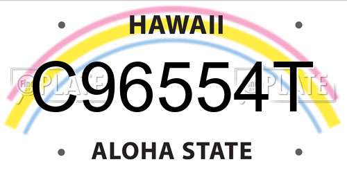 C96554T Hawaii License Plate