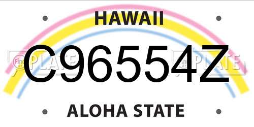 C96554Z Hawaii License Plate