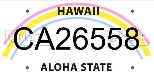 CA26558 Hawaii License Plate