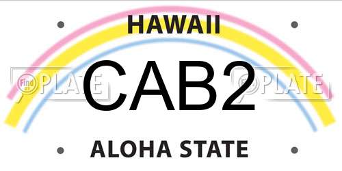 CAB2 Hawaii License Plate