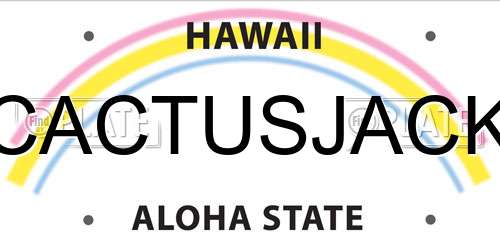 CACTUSJACK Hawaii License Plate