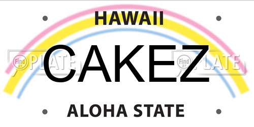 CAKEZ Hawaii License Plate