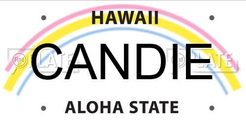CANDIE Hawaii License Plate