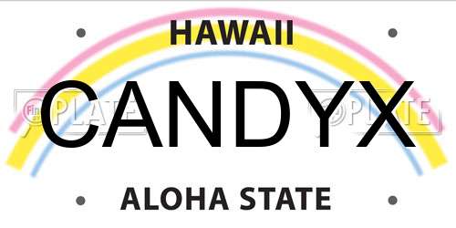 CANDYX Hawaii License Plate