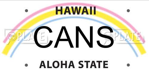 CANS Hawaii License Plate
