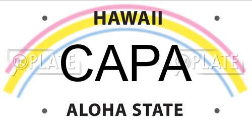 CAPA Hawaii License Plate