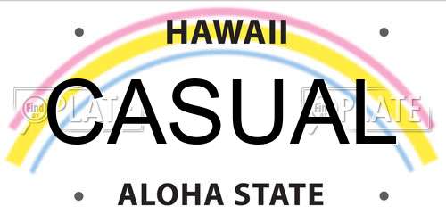 CASUAL Hawaii License Plate