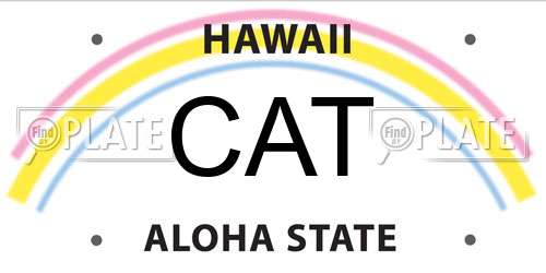 CAT Hawaii License Plate