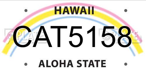 CAT5158 Hawaii License Plate