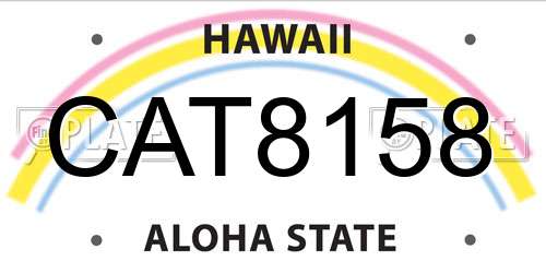 CAT8158 Hawaii License Plate