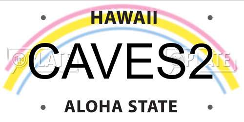 CAVES2 Hawaii License Plate