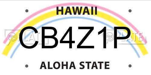 CB4Z1P Hawaii License Plate