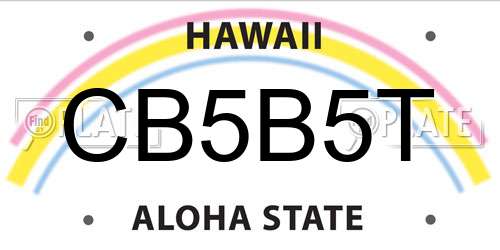 CB5B5T Hawaii License Plate