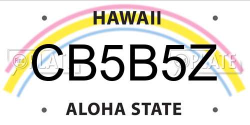 CB5B5Z Hawaii License Plate