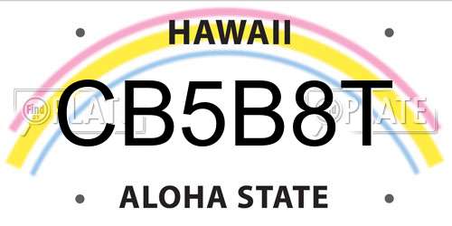 CB5B8T Hawaii License Plate