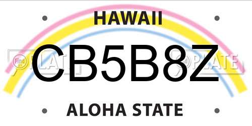 CB5B8Z Hawaii License Plate