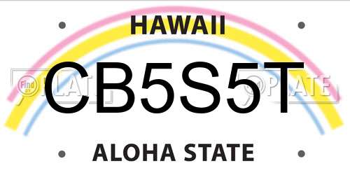 CB5S5T Hawaii License Plate