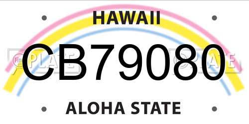 CB79080 Hawaii License Plate
