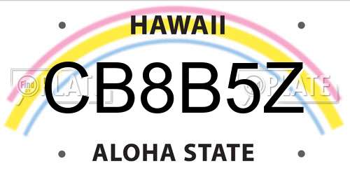 CB8B5Z Hawaii License Plate