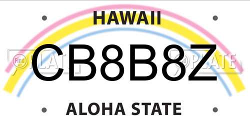 CB8B8Z Hawaii License Plate