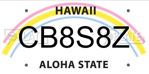 CB8S8Z Hawaii License Plate