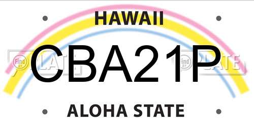 CBA21P Hawaii License Plate