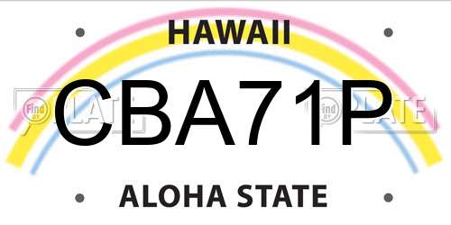 CBA71P Hawaii License Plate