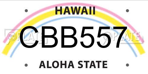 CBB557 Hawaii License Plate