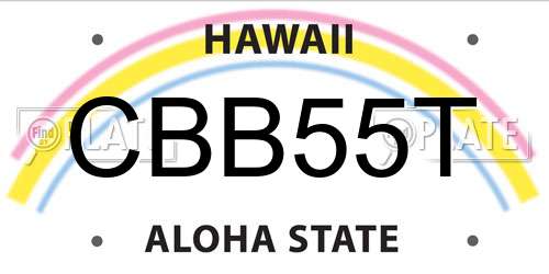 CBB55T Hawaii License Plate