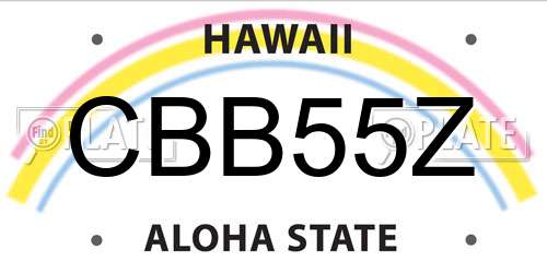 CBB55Z Hawaii License Plate