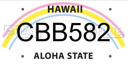 CBB582 Hawaii License Plate