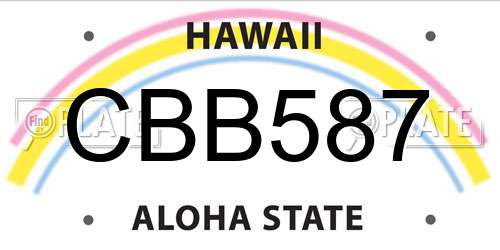 CBB587 Hawaii License Plate