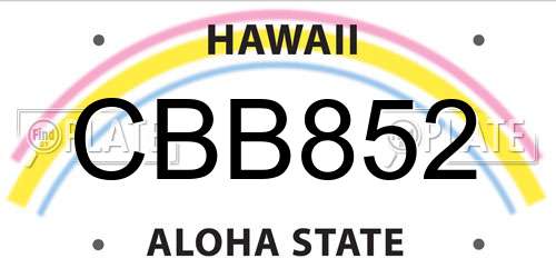 CBB852 Hawaii License Plate