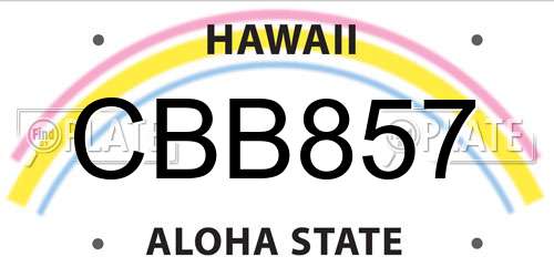 CBB857 Hawaii License Plate