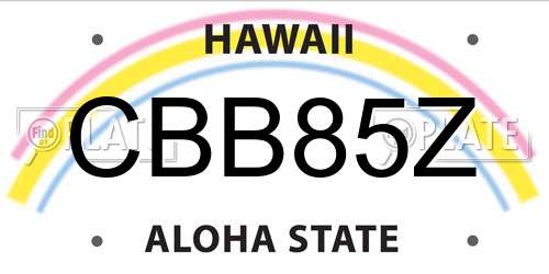 CBB85Z Hawaii License Plate