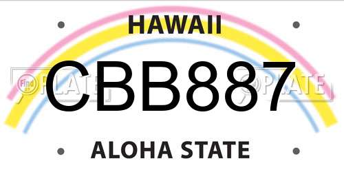 CBB887 Hawaii License Plate
