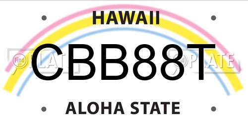 CBB88T Hawaii License Plate