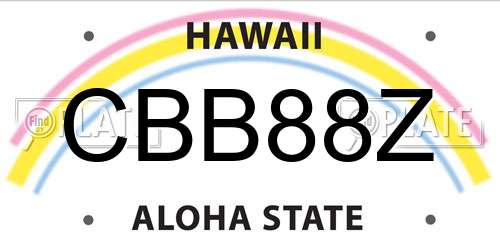CBB88Z Hawaii License Plate
