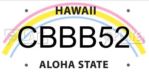 CBBB52 Hawaii License Plate