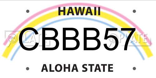 CBBB57 Hawaii License Plate