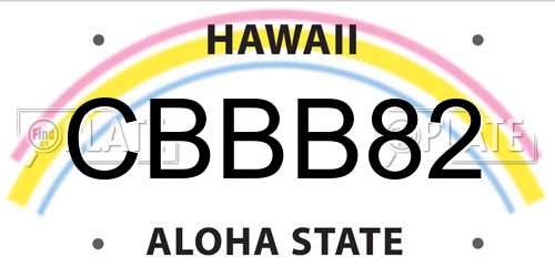 CBBB82 Hawaii License Plate