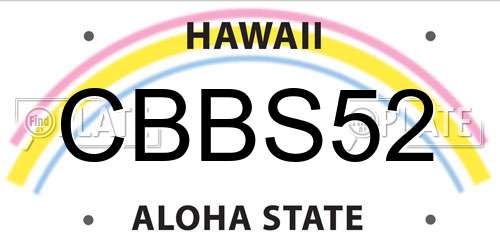 CBBS52 Hawaii License Plate