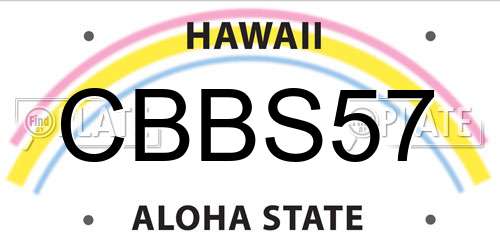 CBBS57 Hawaii License Plate