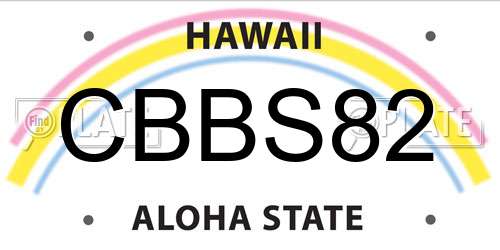CBBS82 Hawaii License Plate