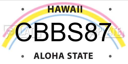 CBBS87 Hawaii License Plate
