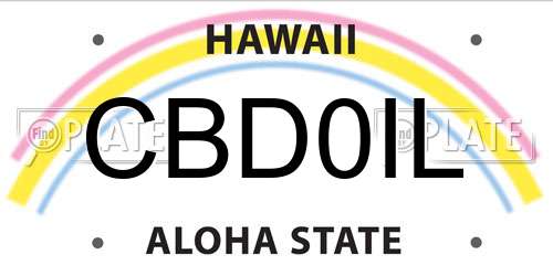 CBD0IL Hawaii License Plate