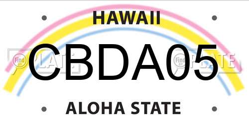CBDA05 Hawaii License Plate